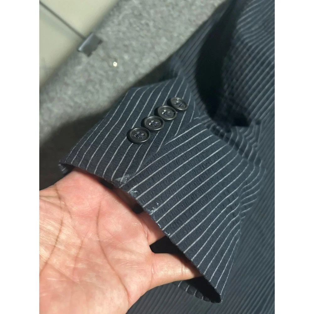 Jos a bank sport seersucker 2 piece suit mens blue size 46L cotton